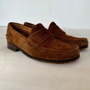 Lands' End Men's 10M Chestnut Suede Penny Loafers